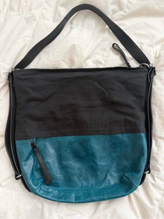Rough & Tumble Handbags - Rough & tumble city safari Black canvas and Tourmaline leather Shoulder Bag